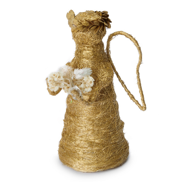 Andrea's Topiaries Angels Coir, 18cm - Gold side view