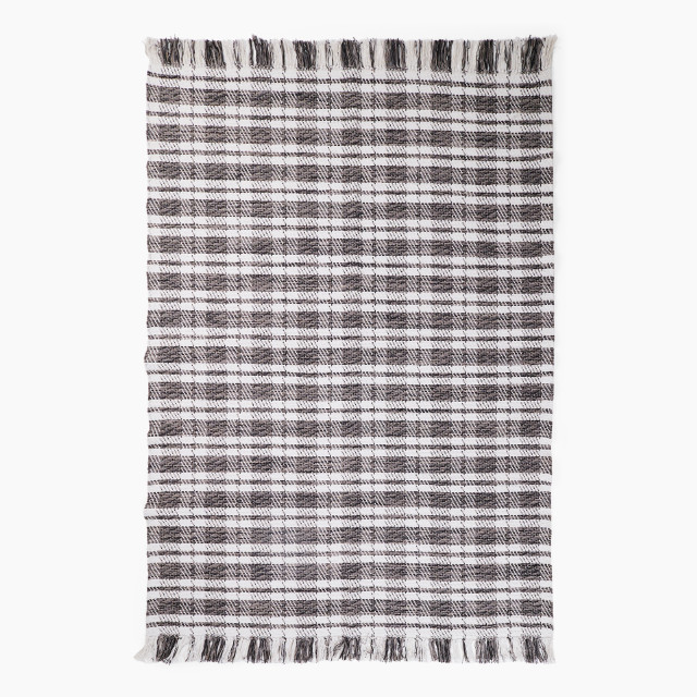 Thread Office Monochrome Check Woven Area Rug, 160cm x 230cm
