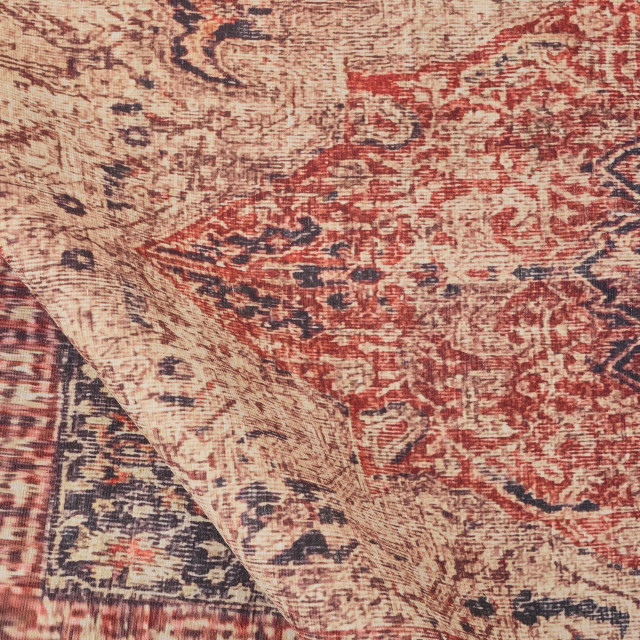 Thread Office Red Persian Printed Runner, 80cm x 150cm close up