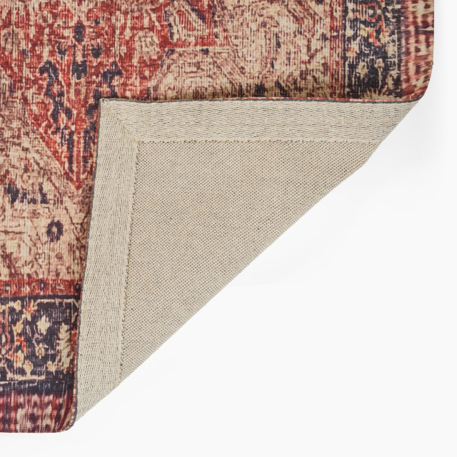 Thread Office Red Persian Printed Runner, 80cm x 150cm close up