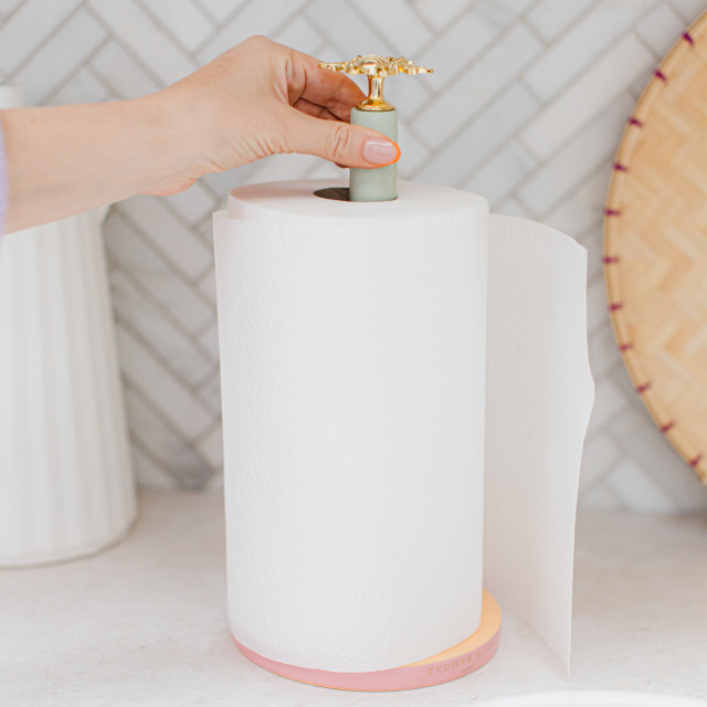 Yvonne Ellen Kitchen Paper Towel Holder with kitchen towel