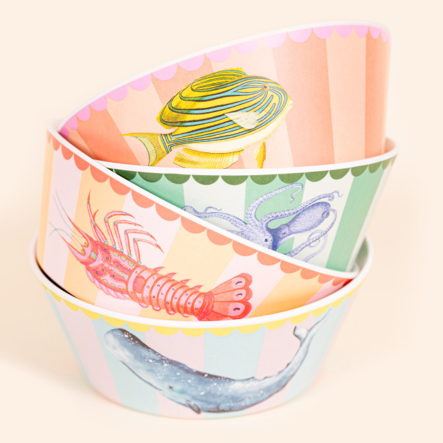 Yvonne Ellen Melamine Bowls, Set of 4 stacked