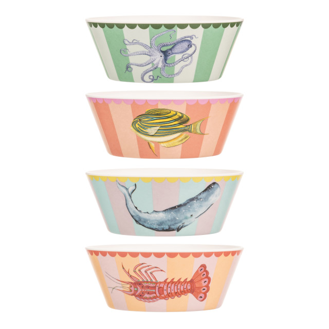 Yvonne Ellen Melamine Bowls, Set of 4