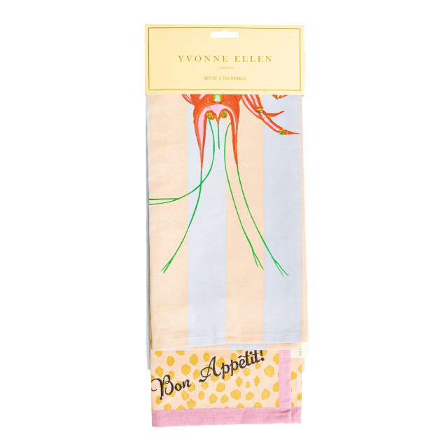Yvonne Ellen Lobster Tea Towels, Set of 2 packaging