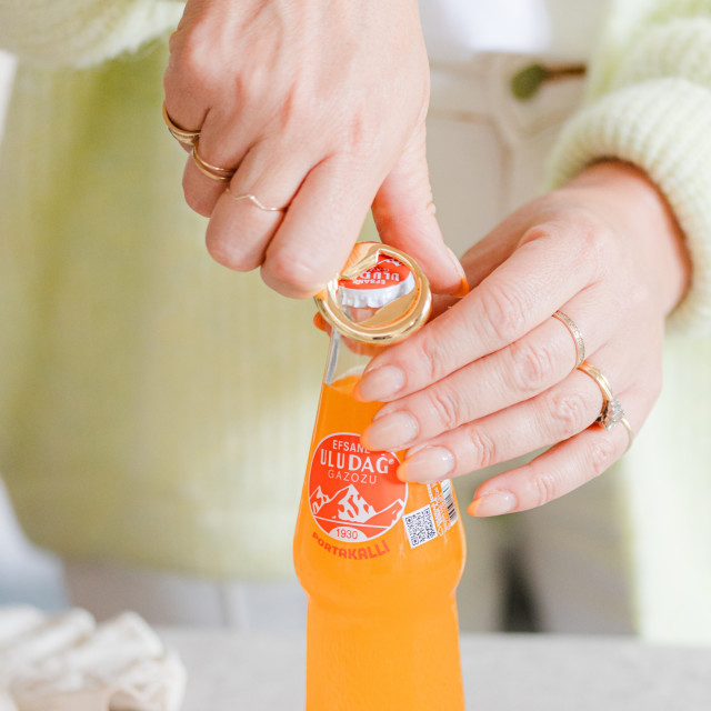 Yvonne Ellen Seahorse Bottle Opener with a bottle