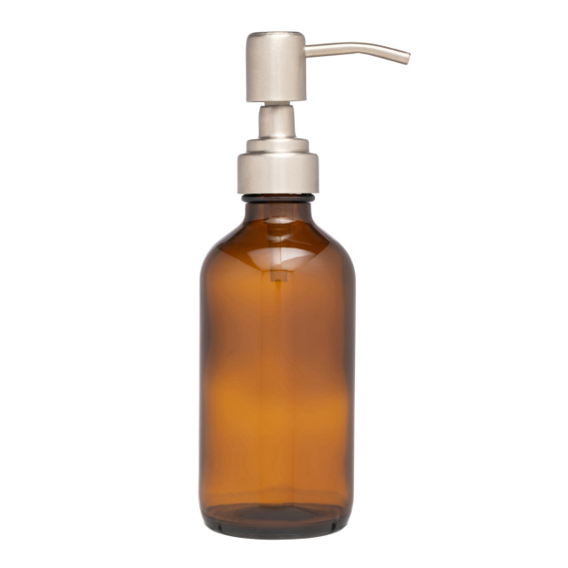 &Again Amber Glass Pump Bottle - 250ml angle