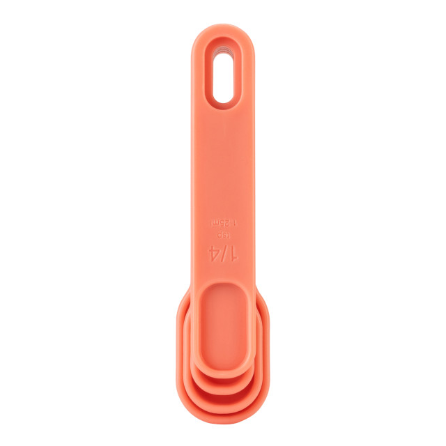 Fusion Twist Measuring Spoons, Set of 4 - Coral angle