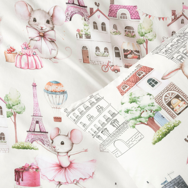 Linen House Squiggles Paris Tails Duvet Cover Set - Double detail on the bed