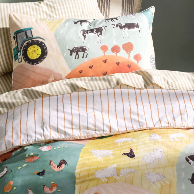 Linen House Sunset Harvest Duvet Cover Set - Double detail on the bed