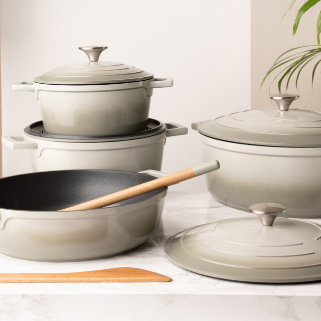 Mary Berry At Home Cast Aluminium Round Casserole Dish - 24cm with other pots