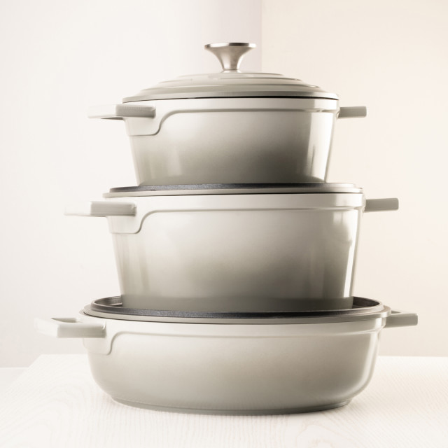 Mary Berry At Home Cast Aluminium Round Casserole Dish - 24cm with other pots