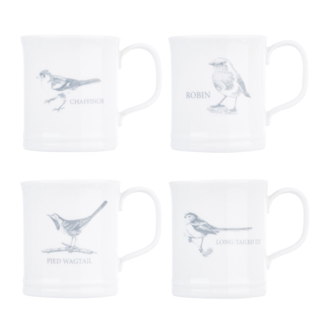 Mary Berry English Garden Birds Espresso Cups, Set of 4