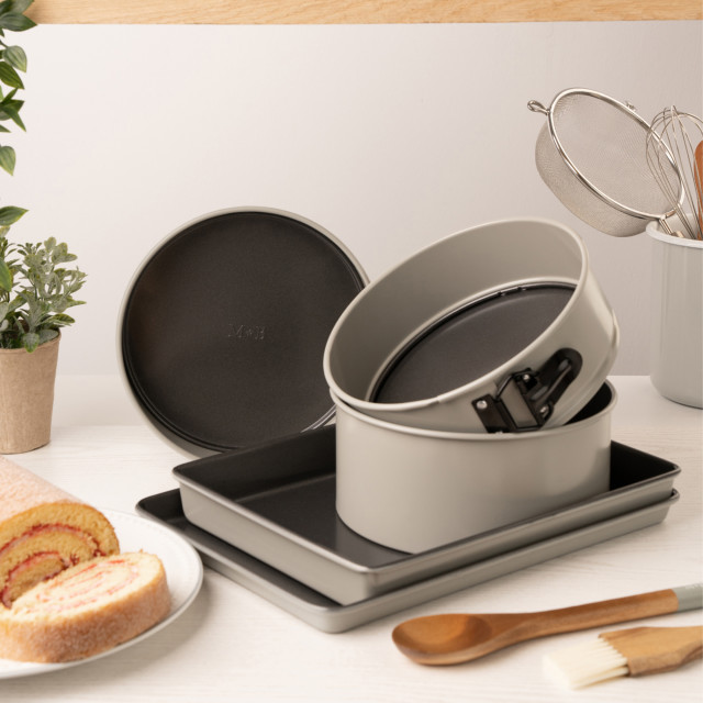 Mary Berry At Home Non-Stick Springform Cake Tin, 20cm with other trays