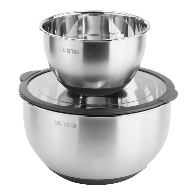 Luxe Kitchen Stainless Steel Mixing Bowls, Set of 2
