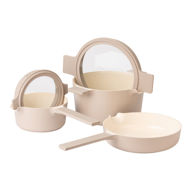 Luxe Kitchen All-In-One Cookware Set, 3-Piece - Beige