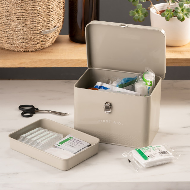 Artisan Street First Aid Storage Canister with a first aid kit