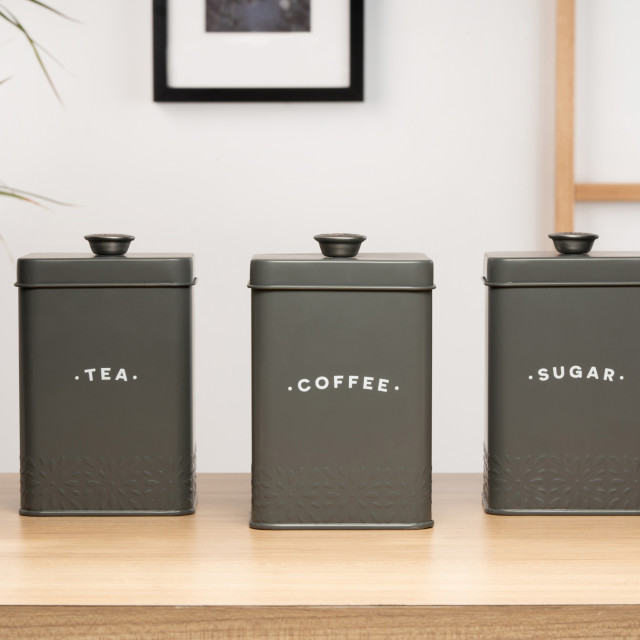 Artisan Street Tea Storage Canister - Grey with other canisters