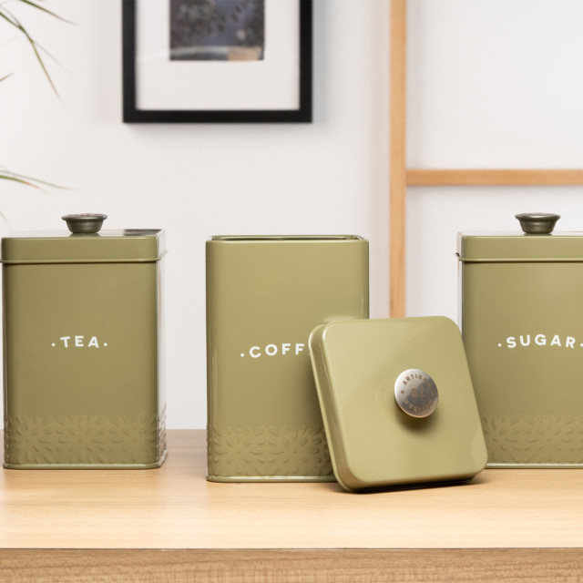 Artisan Street Tea Storage Canister - Green with other canisters