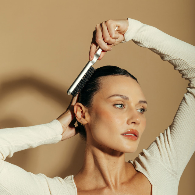 Moyoko Sleek Brush on hair