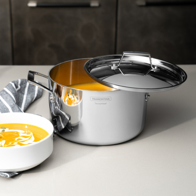 Tramontina Grano Stainless Steel Deep Casserole Pot with Lid - 20cm