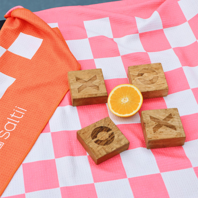 Saltii Brenton Summer Waffle Beach Towel, 80cm x 160cm with block games