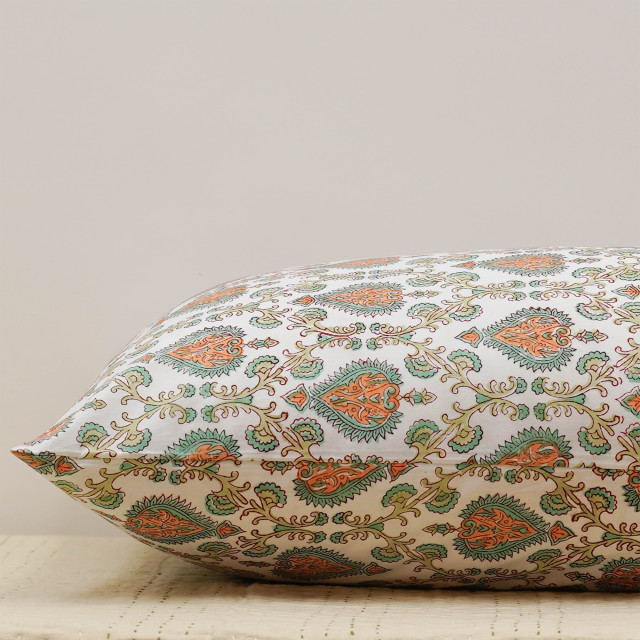 India Ink Grand Trellis Pillowcases, Set of 2 on a pillow
