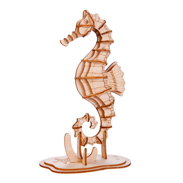 Kikkerland 3D Wooden Sea Horse Puzzle