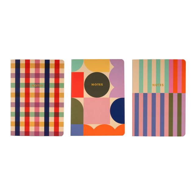 Kikkerland A5 Notebooks, Set of 3