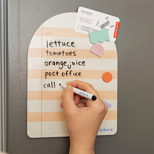 Kikkerland Magnetic List Memo Board on a wall