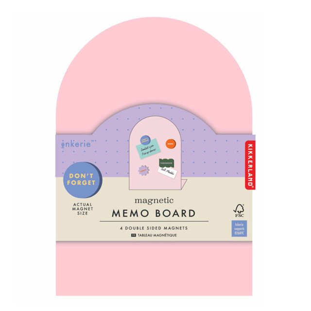 Kikkerland Magnetic Memo Board - Pink packaging