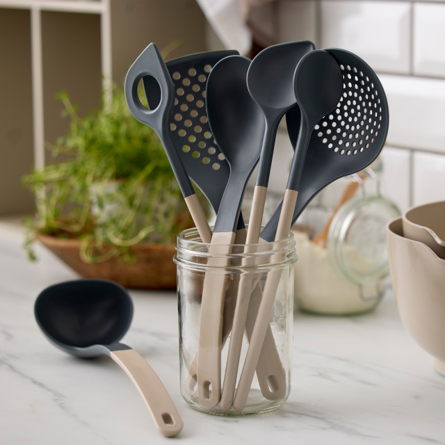 Rosti Optima Stirring Spoon with Tip - Brown with other utensils