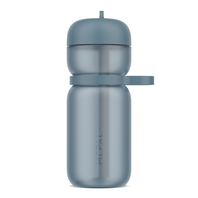 Mepal Sport Drinking Bottle with Flip Straw, 600ml - Frost Blue angle