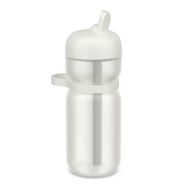 Mepal Sport Drinking Bottle with Flip Straw, 600ml - Ceramic White