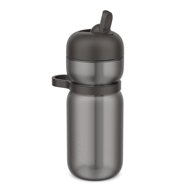 Mepal Sport Drinking Bottle with Flip Straw, 600ml - Graphite Black