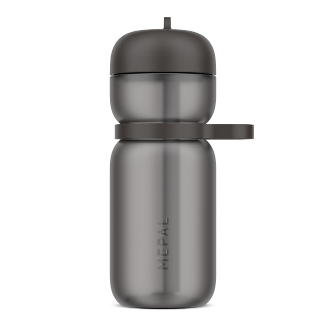 Mepal Sport Drinking Bottle with Flip Straw, 600ml - Graphite Black angle