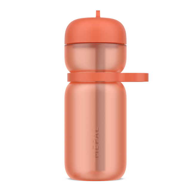 Mepal Sport Drinking Bottle with Flip Straw, 600ml - Peach Orange angle