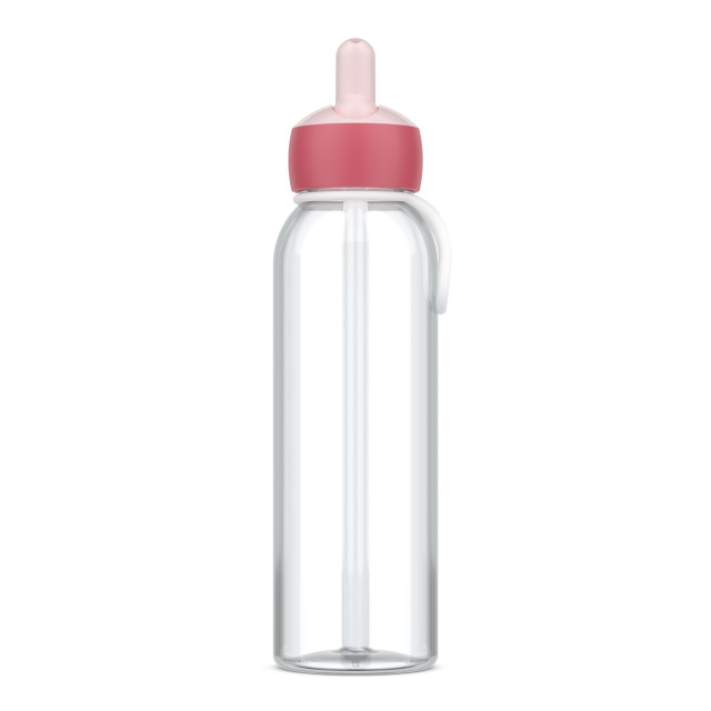Mepal Campus Water Bottle with Flip Straw, 500ml - Cool Pink angle