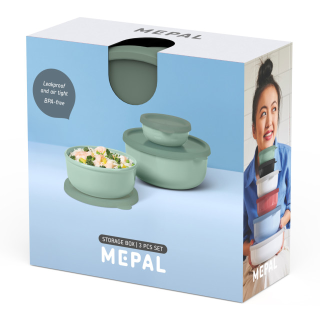 Mepal Lumina Storage Box Set, 3-Piece - Nordic Sage packaging