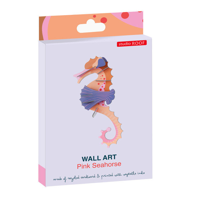 Studio ROOF Small Sea Creature Pink Seahorse Paper Wall Art