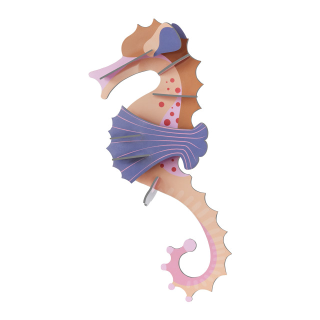 Studio ROOF Small Sea Creature Pink Seahorse Paper Wall Art