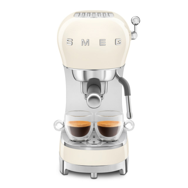 Smeg Retro Manual Espresso Coffee Machine - Vintage Cream angle