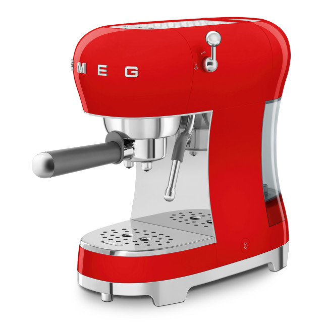 Smeg Retro Manual Espresso Coffee Machine - Fiery Red
