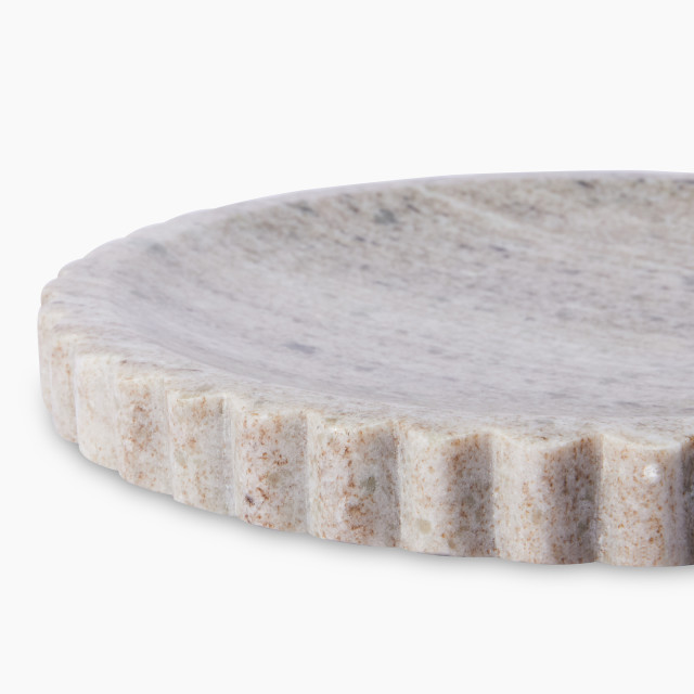 Thread Office Beige Marble Round Tray close up