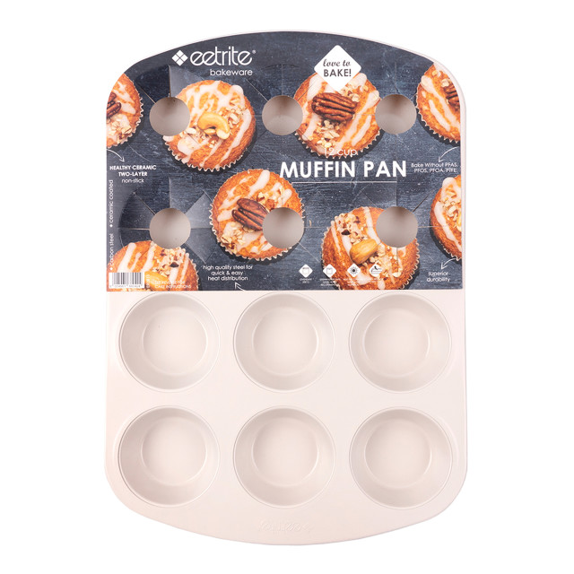 Eetrite Ceramic-Coated Muffin Pan, 12 Cup