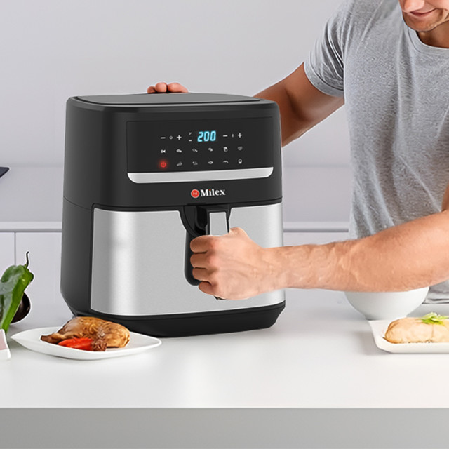 Milex Digital Air Fryer, 10L on the kitchen counter