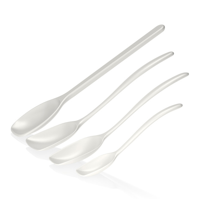 Rosti Classic Cooking Spoon Set, 4-Piece - White angle