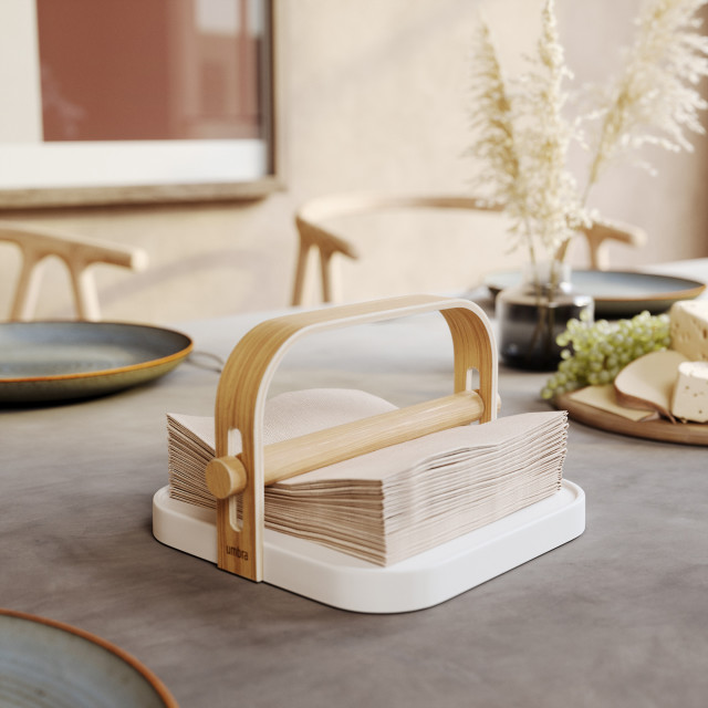Umbra Bellwood White & Natural Napkin Holder