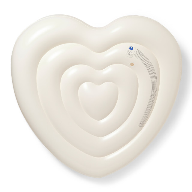 Sunnylife Twin Heart Lie-On Float - Stole My Heart Pink Stripe angle