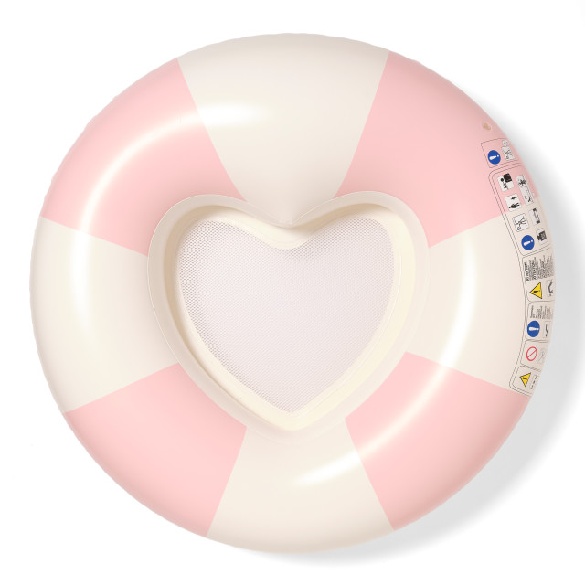 Sunnylife Luxe Tube Pool Ring - Stole My Heart Pink Stripe angle