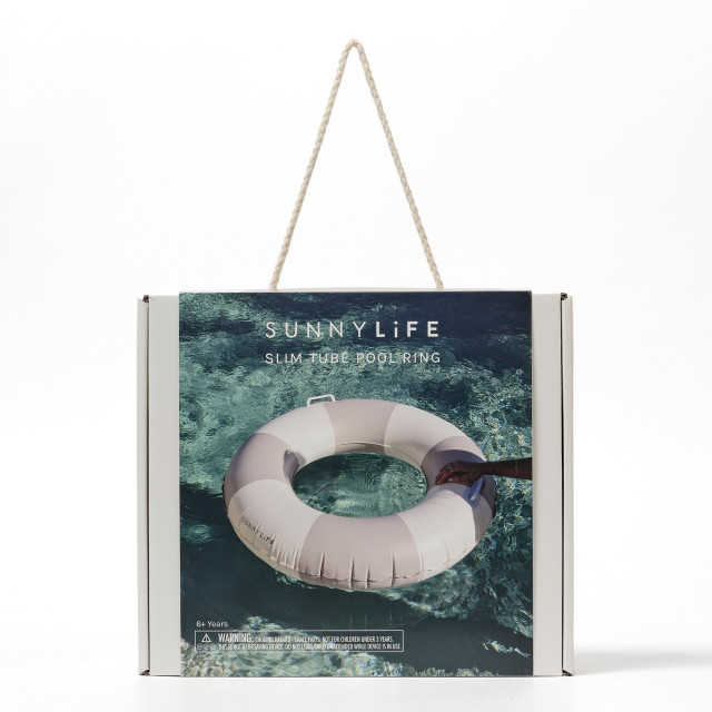 Sunnylife Slim Tube Pool Ring - Rustico Driftwood Stripe packaging